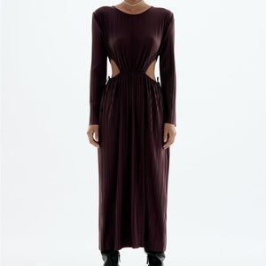 Brown cut out sides dress